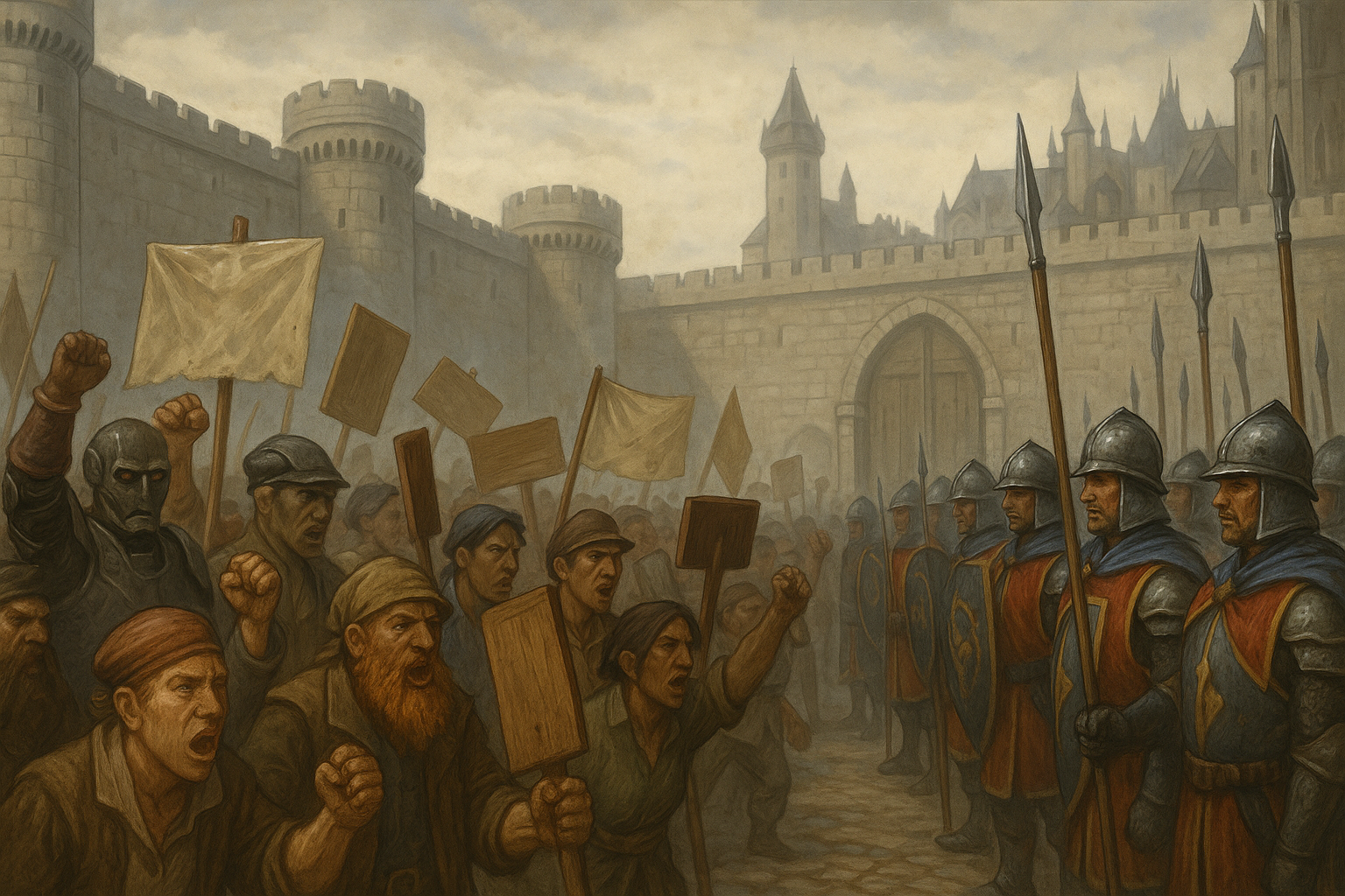 Mass protests escalate in Wroat over unyielding wartime production regulations